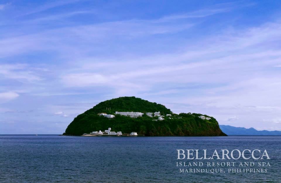 Wide angle shot of Bellarocca's island resort and spa in Marinduque, Philippines